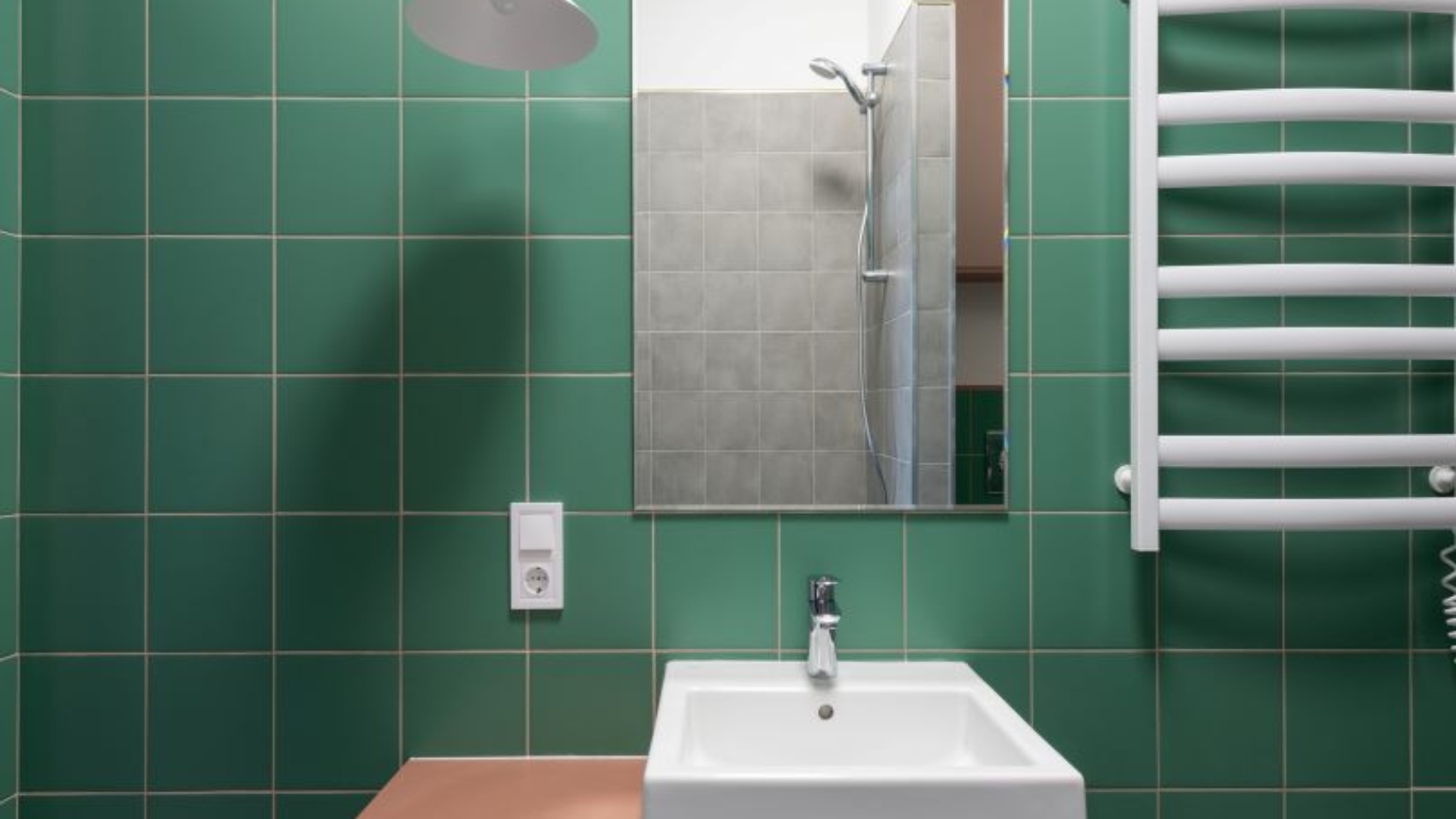 green tiles bathroom