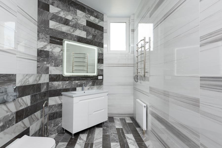 light grey bathroom tiles